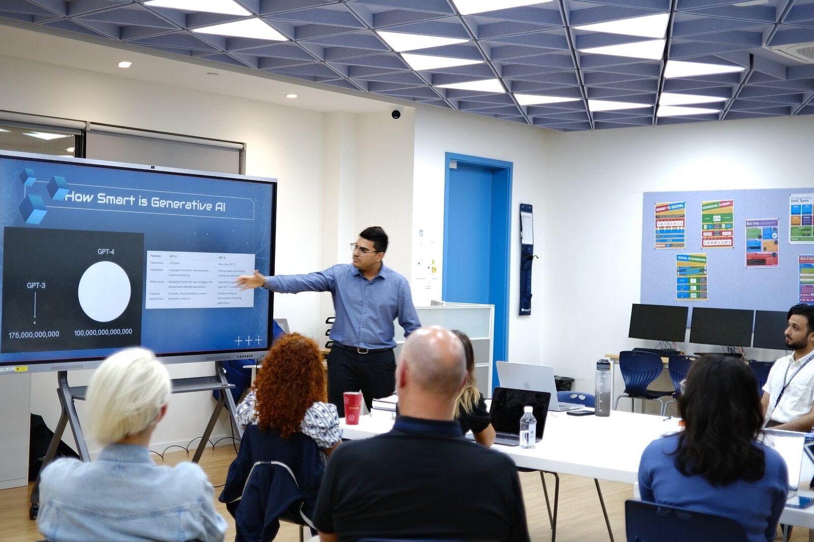 Sushil Lamba leading AI professional development training for teachers in computer science classroom